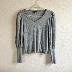 1.STATE Grey Balloon Sleeve Lightweight Sweater
